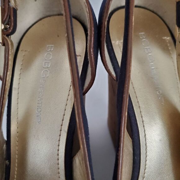 *BCBGeneration Denim Cork Platform Wedge Sz 8.5 - Picture 9 of 9